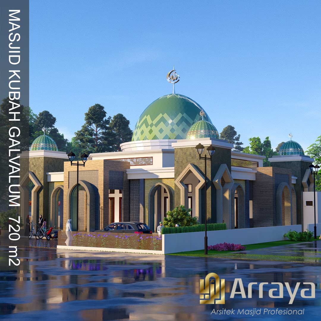 Read more about the article Masjid Model MA1 ; Gambar desain masjid dengan gaya arsitektur minimalis luas total  720 m2, ukuran masjid utama 20×20, ukuran tanah 32×40